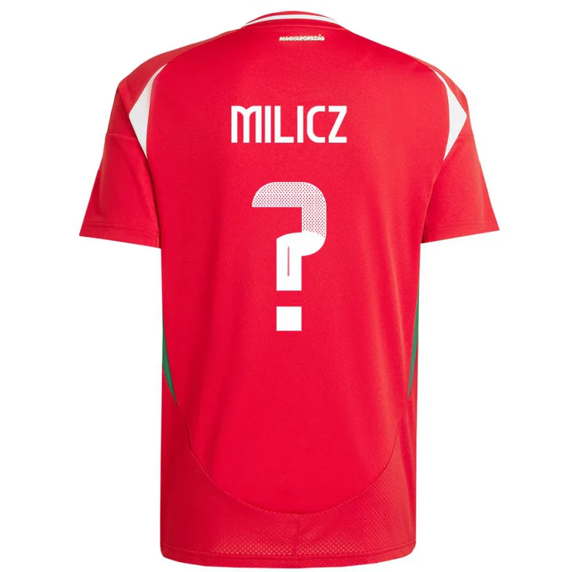 Danxen Dzieci Węgry Péter Milicz #0 Czerwony Domowa Koszulka 24-26 Koszulki Klubowe