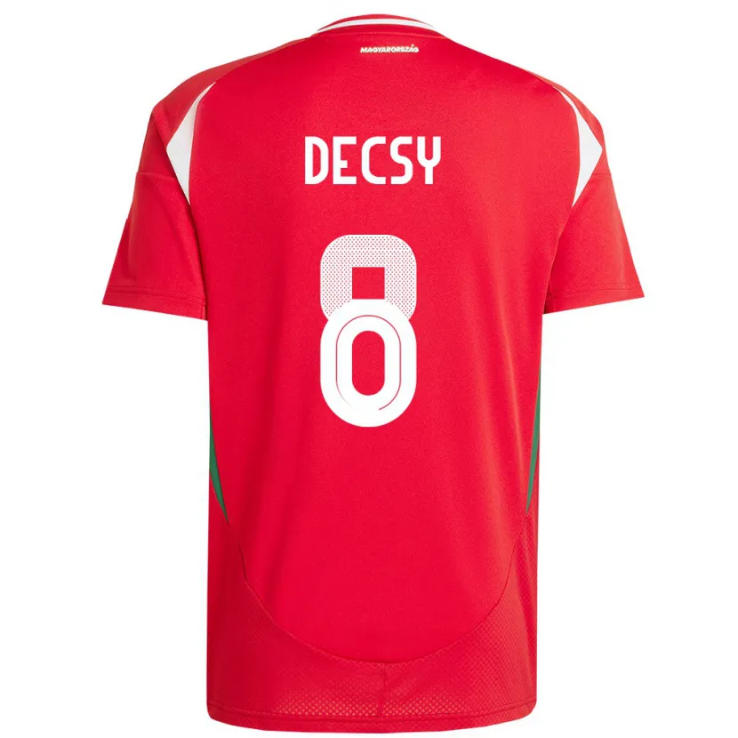 Danxen Dzieci Węgry Ádám Décsy #8 Czerwony Domowa Koszulka 24-26 Koszulki Klubowe