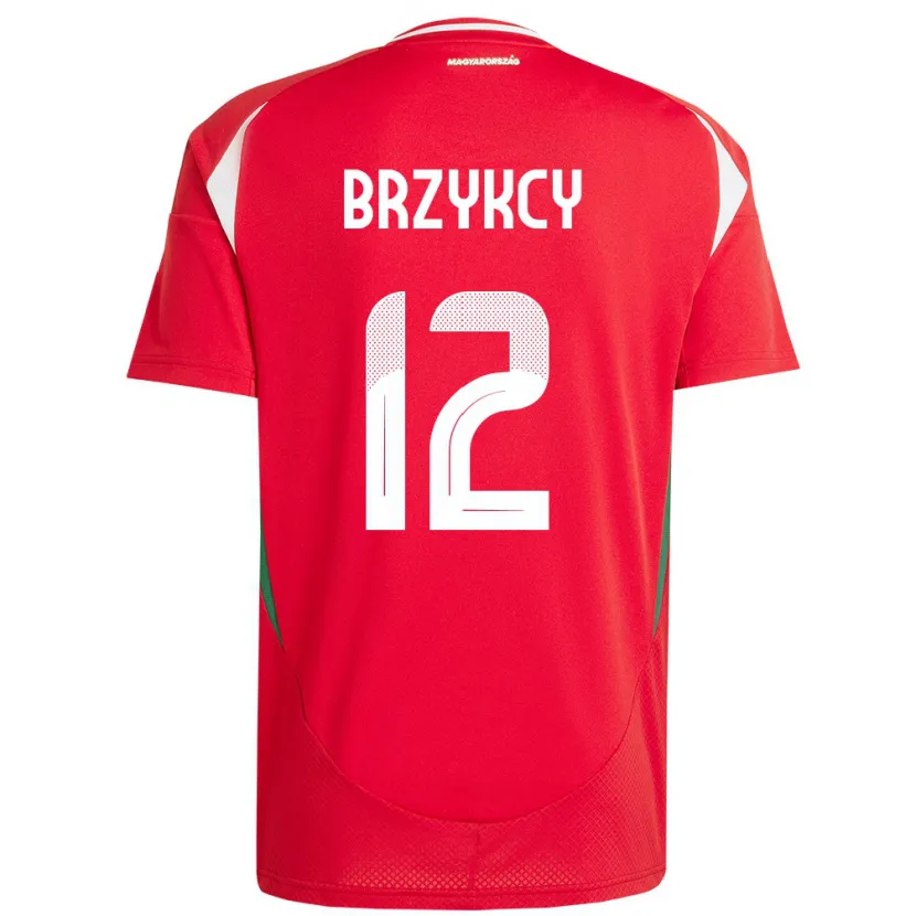Danxen Dzieci Węgry Lauren Brzykcy #12 Czerwony Domowa Koszulka 24-26 Koszulki Klubowe