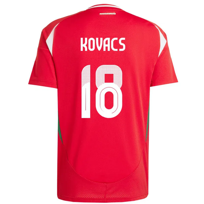 Danxen Dzieci Węgry Laura Kovács #18 Czerwony Domowa Koszulka 24-26 Koszulki Klubowe