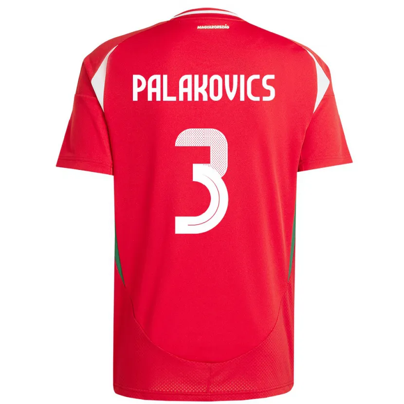 Danxen Dzieci Węgry Laura Palakovics #3 Czerwony Domowa Koszulka 24-26 Koszulki Klubowe