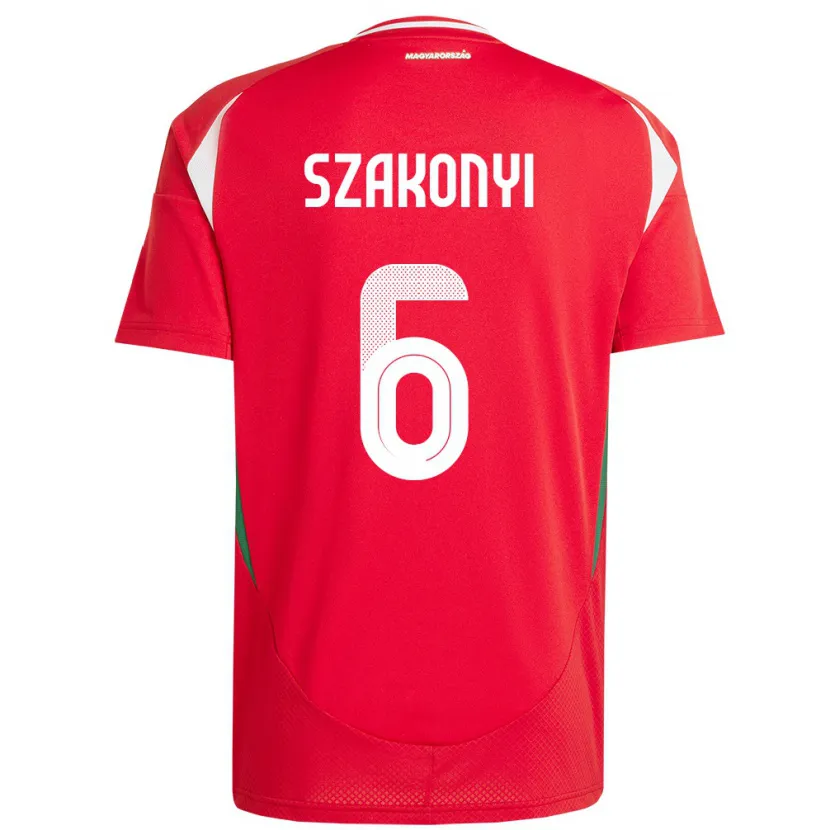 Danxen Dzieci Węgry Emese Szakonyi #6 Czerwony Domowa Koszulka 24-26 Koszulki Klubowe
