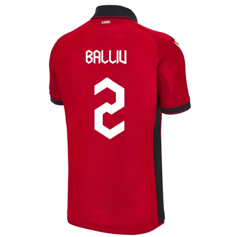 Danxen Dzieci Albania Iván Balliu #2 Czerwony Domowa Koszulka 24-26 Koszulki Klubowe