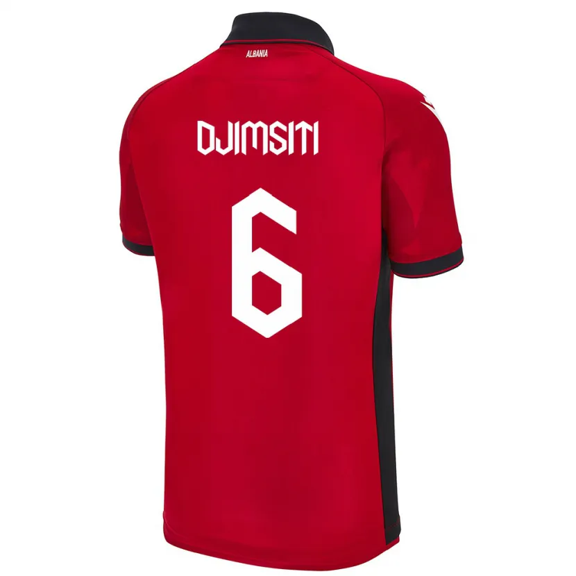 Danxen Dzieci Albania Berat Djimsiti #6 Czerwony Domowa Koszulka 24-26 Koszulki Klubowe