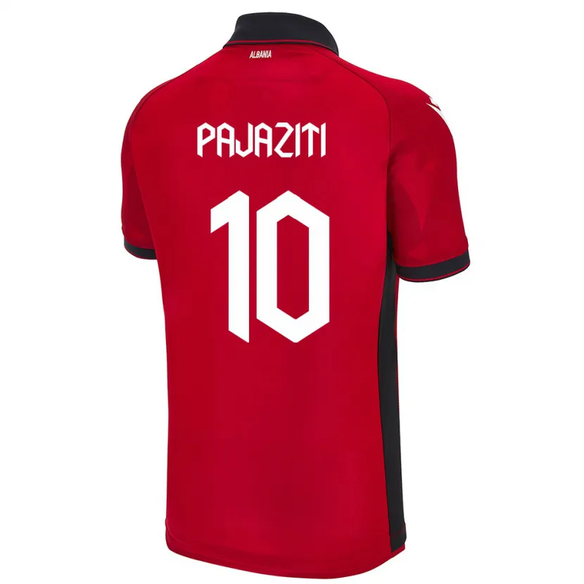 Danxen Dzieci Albania Adrion Pajaziti #10 Czerwony Domowa Koszulka 24-26 Koszulki Klubowe