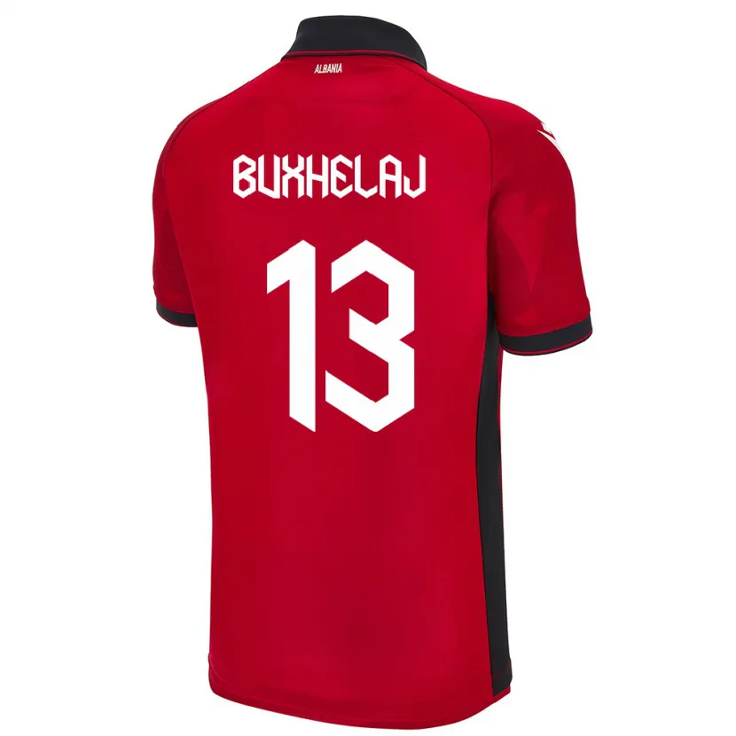 Danxen Dzieci Albania Paulo Buxhelaj #13 Czerwony Domowa Koszulka 24-26 Koszulki Klubowe