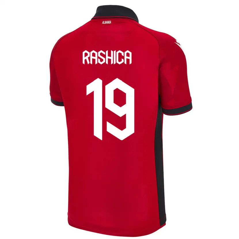 Danxen Dzieci Albania Ermir Rashica #19 Czerwony Domowa Koszulka 24-26 Koszulki Klubowe