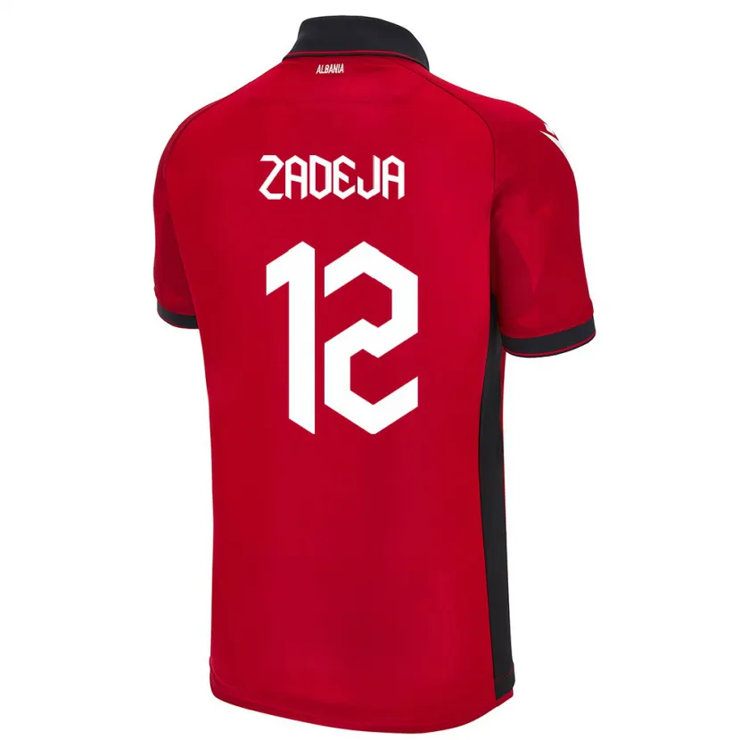Danxen Dzieci Albania Darius Zadeja #12 Czerwony Domowa Koszulka 24-26 Koszulki Klubowe