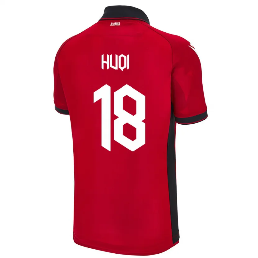 Danxen Dzieci Albania Mattia Huqi #18 Czerwony Domowa Koszulka 24-26 Koszulki Klubowe