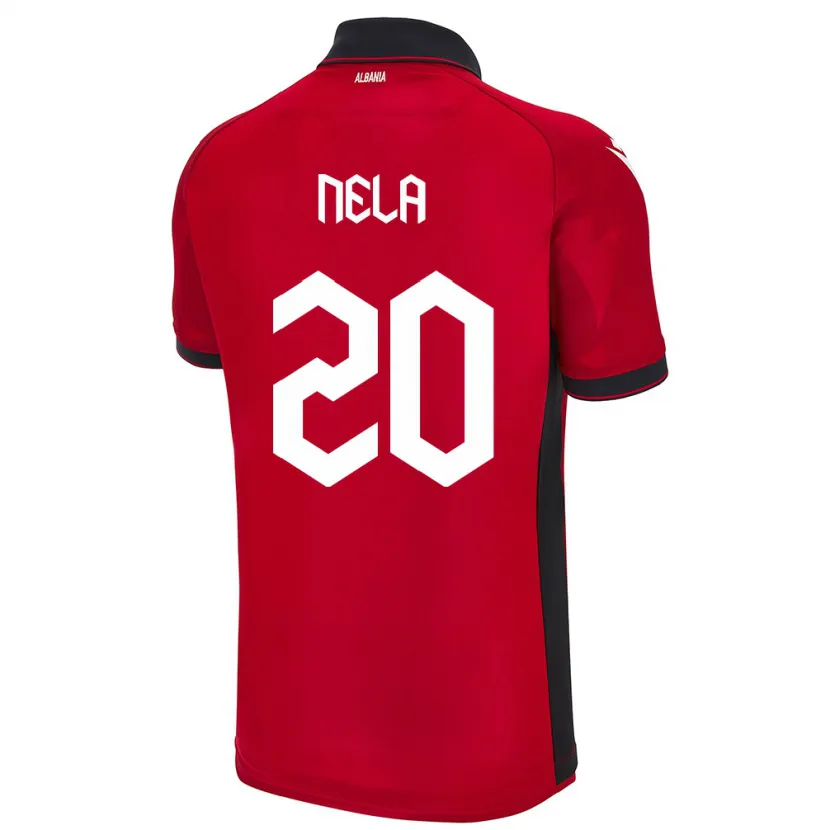 Danxen Dzieci Albania Rinaldo Nela #20 Czerwony Domowa Koszulka 24-26 Koszulki Klubowe