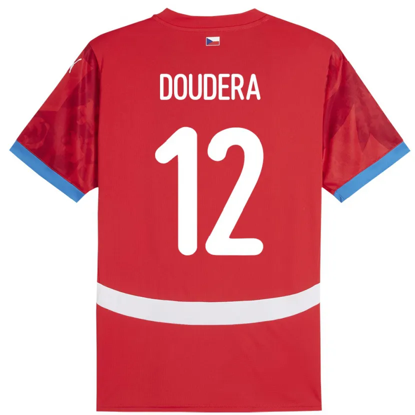 Danxen Dzieci Czechy David Doudera #12 Czerwony Domowa Koszulka 24-26 Koszulki Klubowe