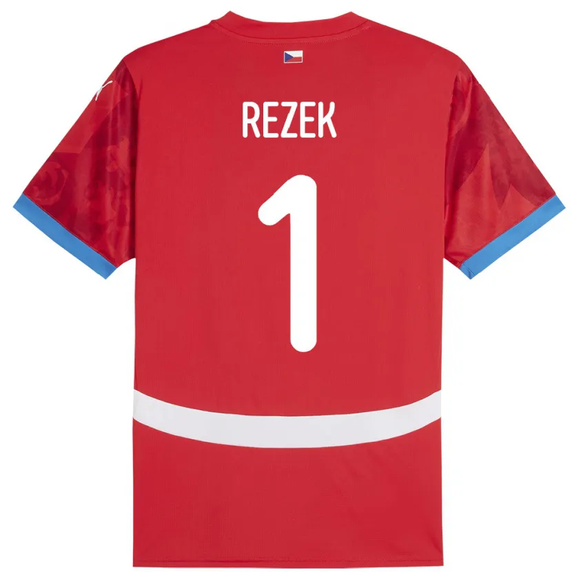 Danxen Dzieci Czechy Adam Rezek #1 Czerwony Domowa Koszulka 24-26 Koszulki Klubowe