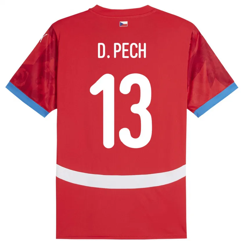 Danxen Dzieci Czechy Dominik Pech #13 Czerwony Domowa Koszulka 24-26 Koszulki Klubowe