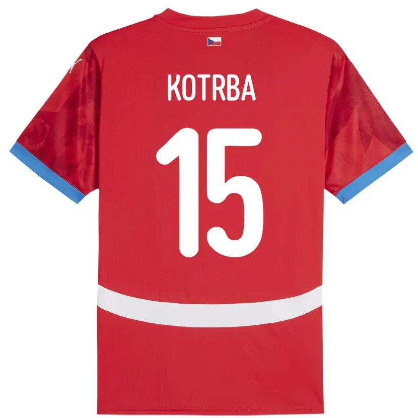 Danxen Dzieci Czechy Damian Kotrba #15 Czerwony Domowa Koszulka 24-26 Koszulki Klubowe