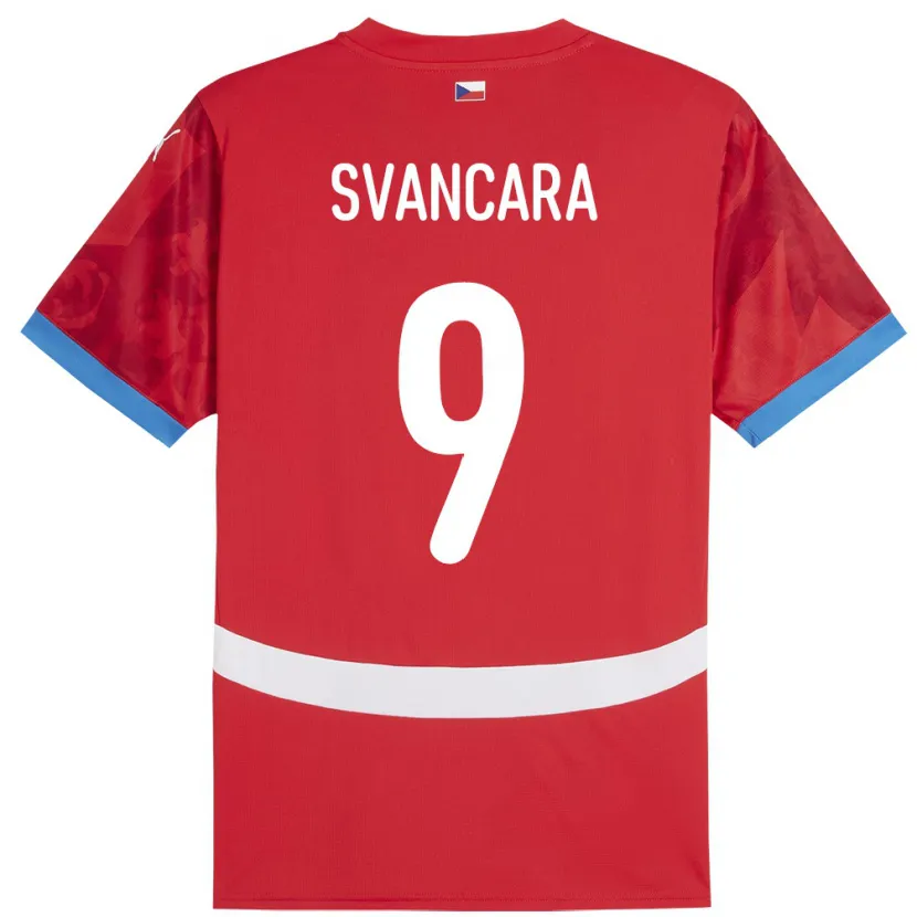 Danxen Dzieci Czechy Daniel Svancara #9 Czerwony Domowa Koszulka 24-26 Koszulki Klubowe