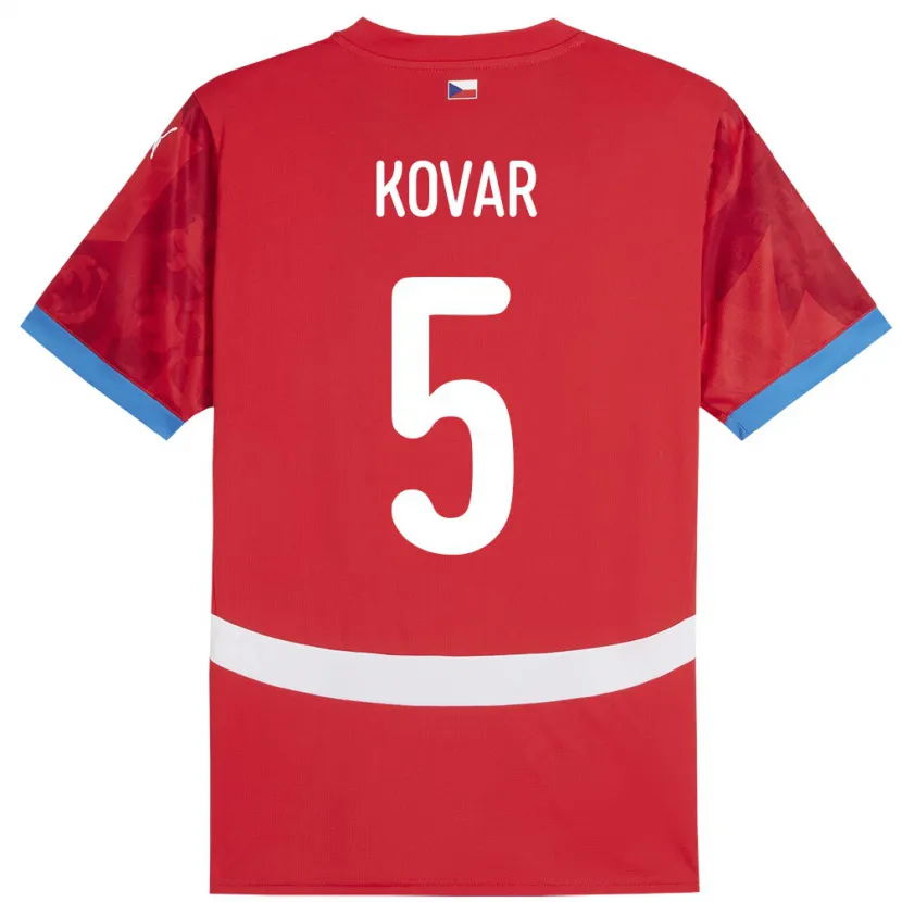 Danxen Dzieci Czechy Martin Kovar #5 Czerwony Domowa Koszulka 24-26 Koszulki Klubowe