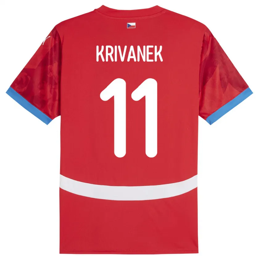 Danxen Dzieci Czechy Jan Krivanek #11 Czerwony Domowa Koszulka 24-26 Koszulki Klubowe