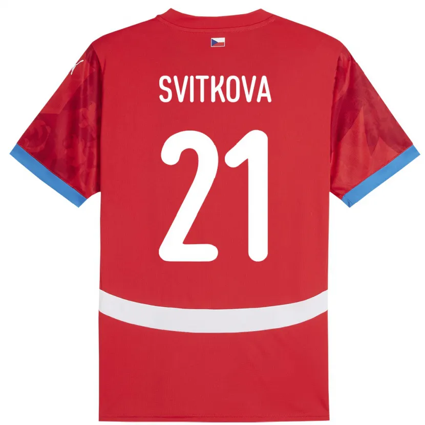 Danxen Dzieci Czechy Kateřina Svitková #21 Czerwony Domowa Koszulka 24-26 Koszulki Klubowe