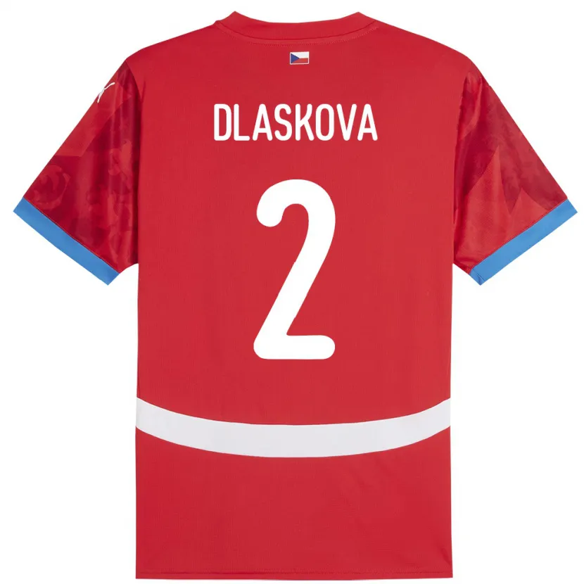 Danxen Dzieci Czechy Anna Dlasková #2 Czerwony Domowa Koszulka 24-26 Koszulki Klubowe