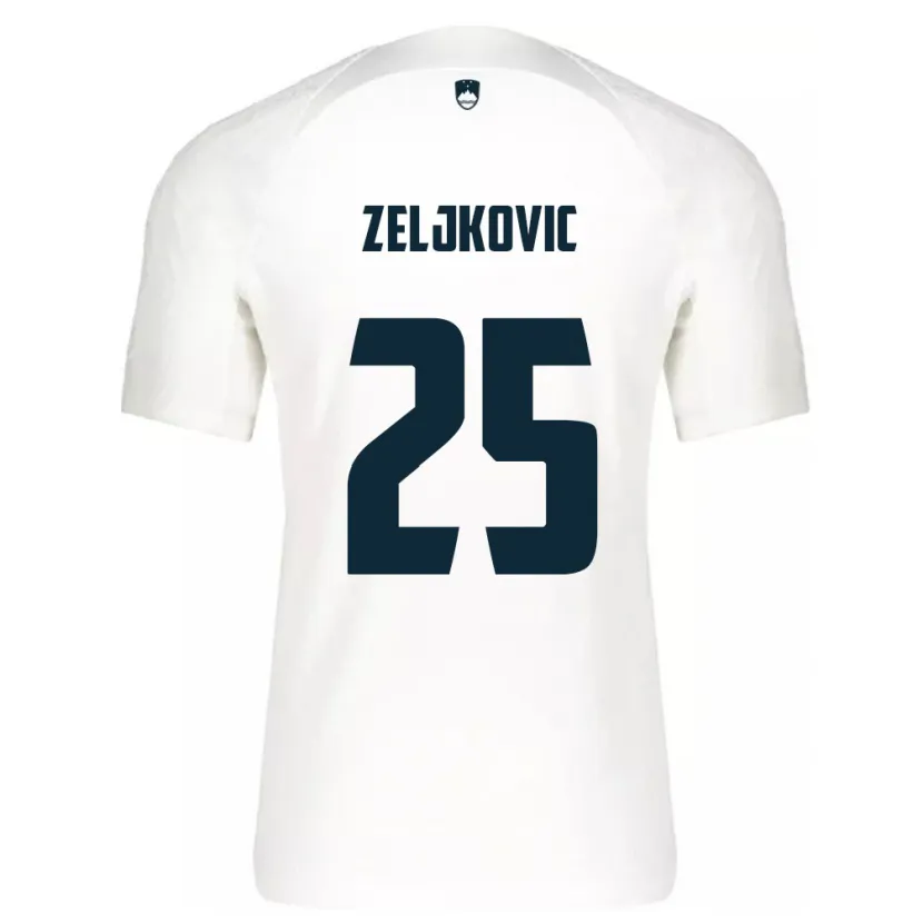 Danxen Dzieci Słowenia Adrian Zeljkovic #25 Biały Domowa Koszulka 24-26 Koszulki Klubowe