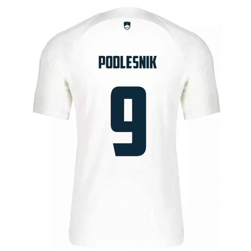 Danxen Dzieci Słowenia Nik Podlesnik #9 Biały Domowa Koszulka 24-26 Koszulki Klubowe