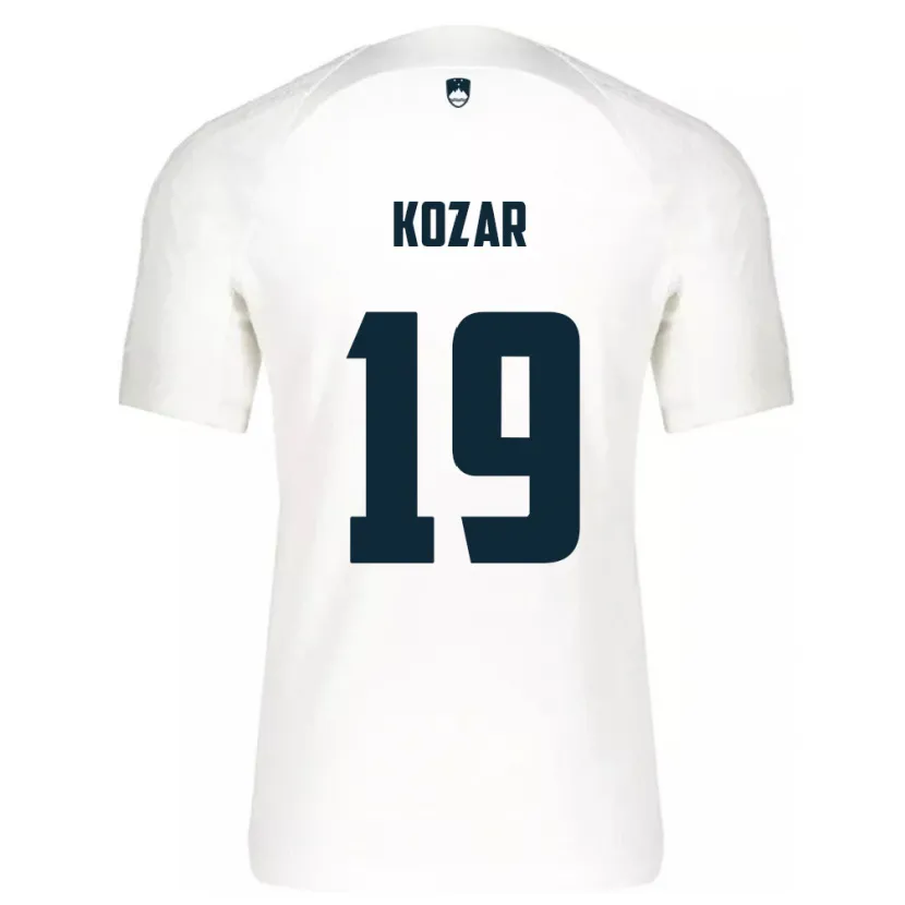 Danxen Dzieci Słowenia Kristjan Kozar #19 Biały Domowa Koszulka 24-26 Koszulki Klubowe
