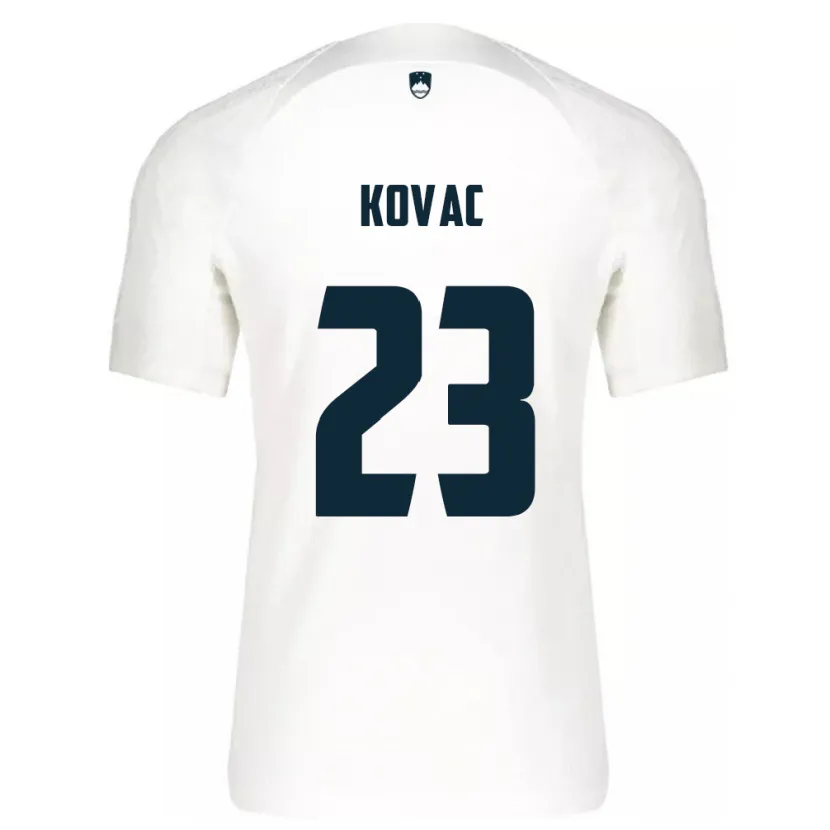 Danxen Dzieci Słowenia Blaz Kovac #23 Biały Domowa Koszulka 24-26 Koszulki Klubowe