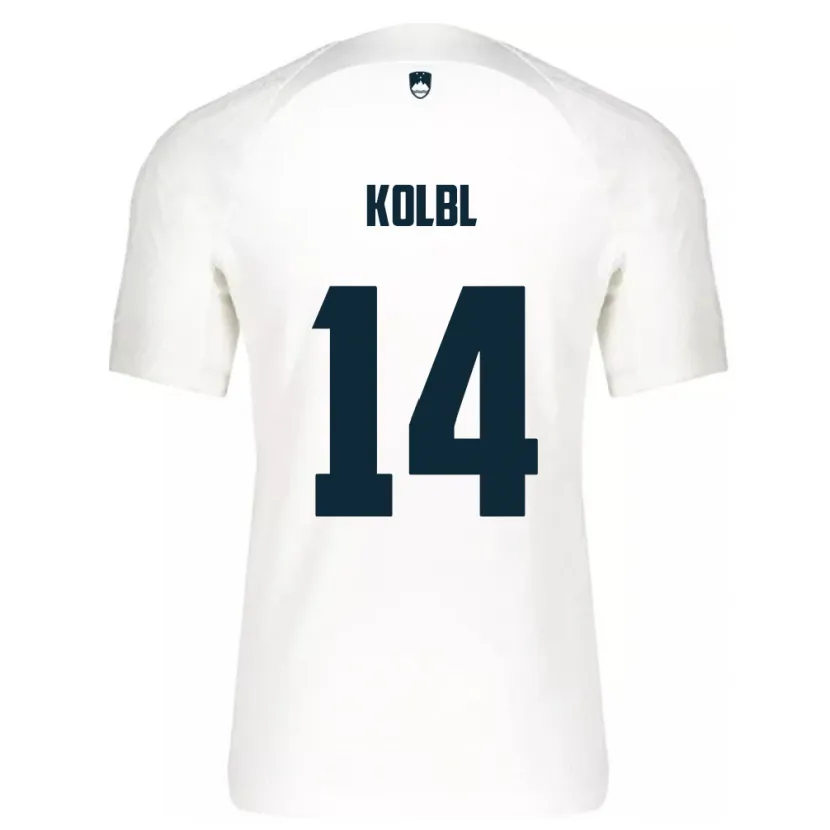 Danxen Dzieci Słowenia Špela Kolbl #14 Biały Domowa Koszulka 24-26 Koszulki Klubowe