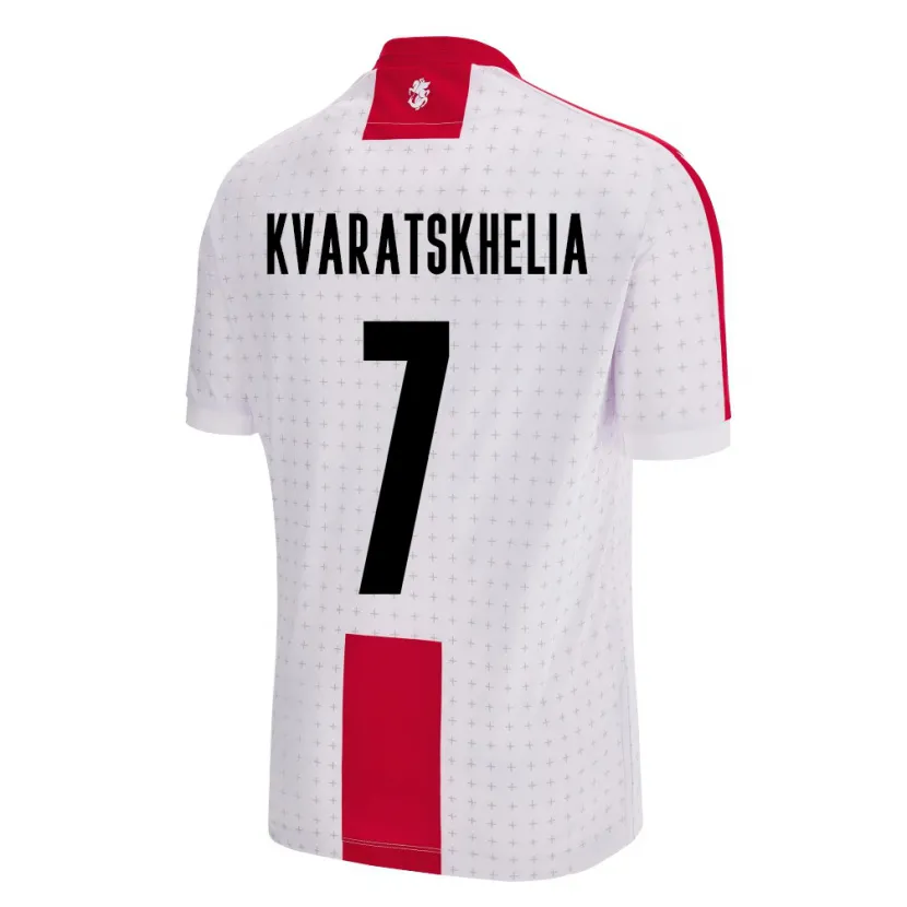 Danxen Dzieci Georgia Khvicha Kvaratskhelia #7 Biały Domowa Koszulka 24-26 Koszulki Klubowe