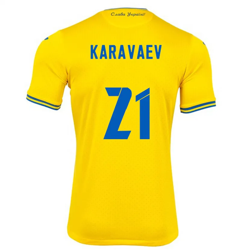 Danxen Dzieci Ukraina Oleksandr Karavaev #21 Żółty Domowa Koszulka 24-26 Koszulki Klubowe