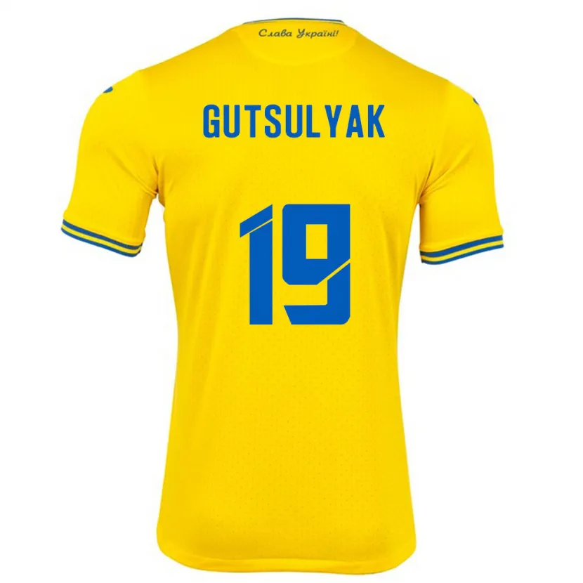 Danxen Dzieci Ukraina Oleksiy Gutsulyak #19 Żółty Domowa Koszulka 24-26 Koszulki Klubowe