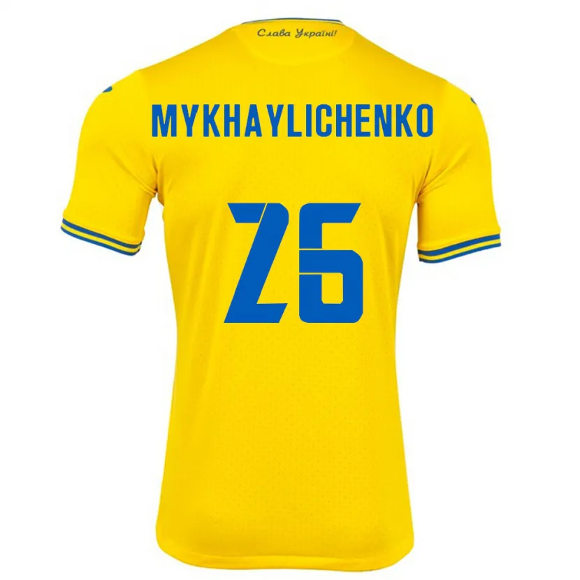 Danxen Dzieci Ukraina Bogdan Mykhaylichenko #26 Żółty Domowa Koszulka 24-26 Koszulki Klubowe