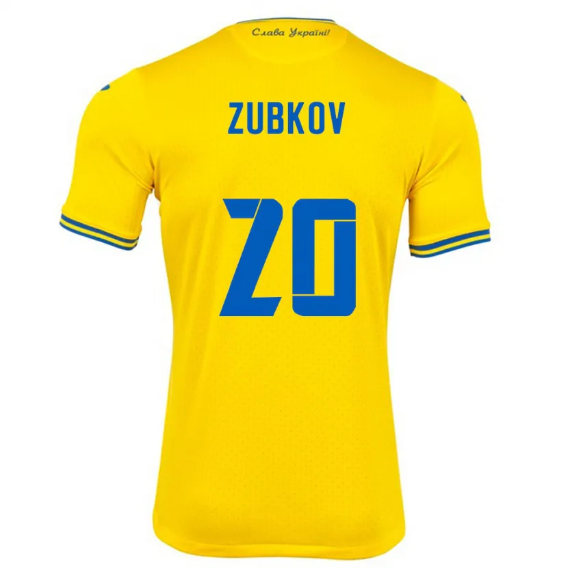 Danxen Dzieci Ukraina Oleksandr Zubkov #20 Żółty Domowa Koszulka 24-26 Koszulki Klubowe