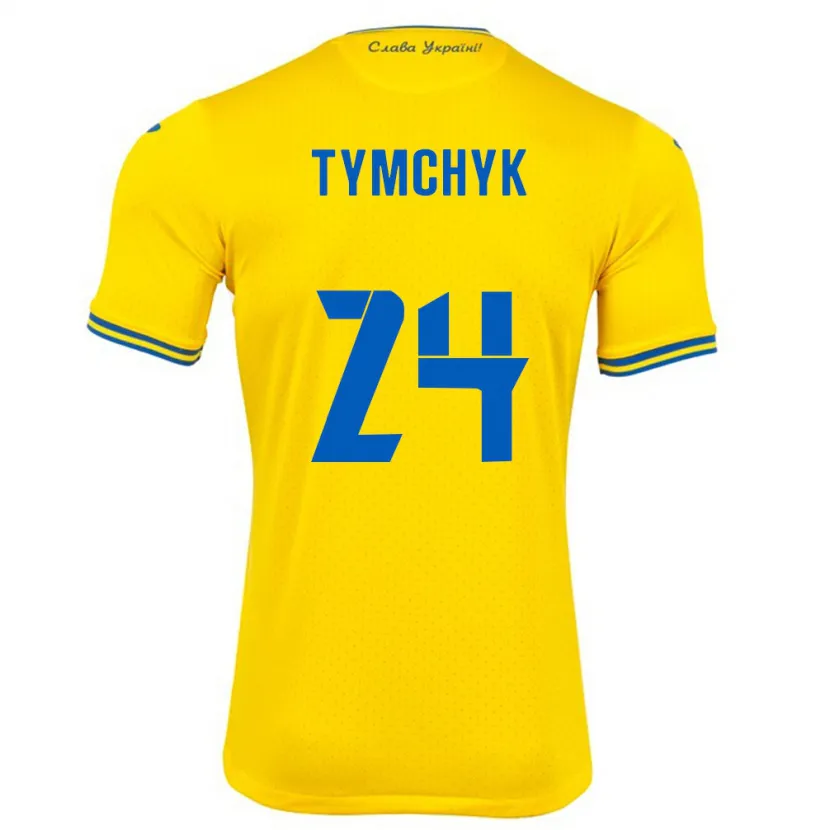 Danxen Dzieci Ukraina Oleksandr Tymchyk #24 Żółty Domowa Koszulka 24-26 Koszulki Klubowe