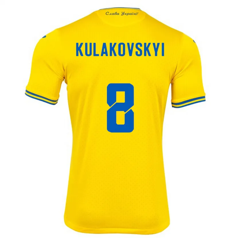 Danxen Dzieci Ukraina Artem Kulakovskyi #8 Żółty Domowa Koszulka 24-26 Koszulki Klubowe