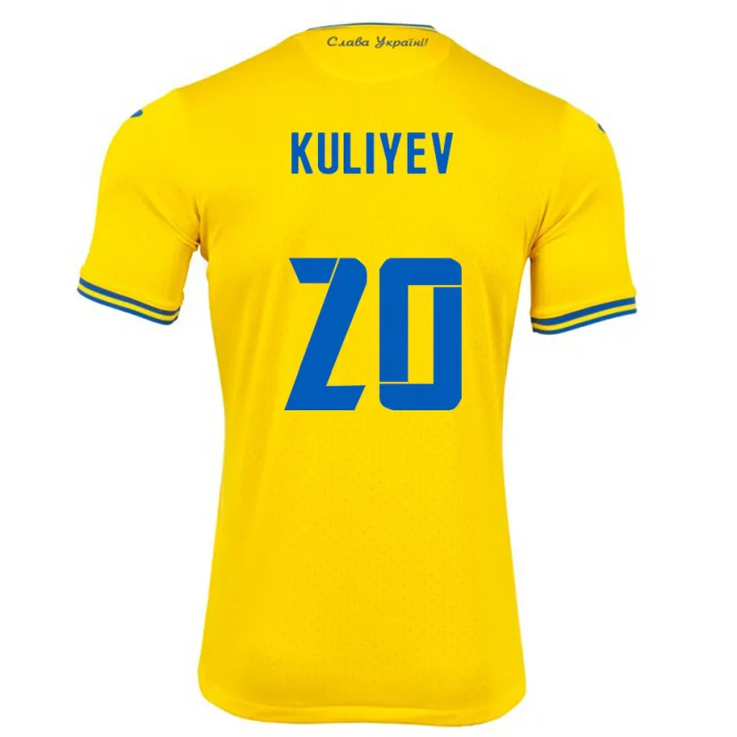 Danxen Dzieci Ukraina Eldar Kuliyev #20 Żółty Domowa Koszulka 24-26 Koszulki Klubowe