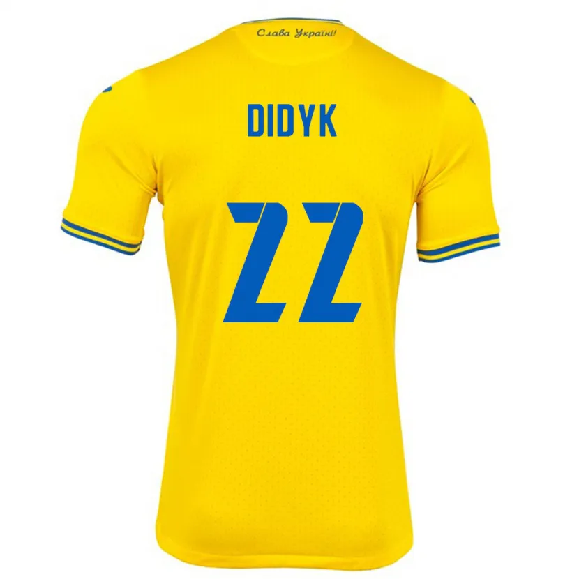 Danxen Dzieci Ukraina Roman Didyk #22 Żółty Domowa Koszulka 24-26 Koszulki Klubowe