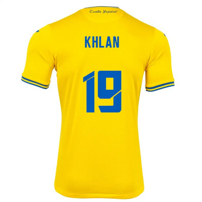 Danxen Dzieci Ukraina Maksym Khlan #19 Żółty Domowa Koszulka 24-26 Koszulki Klubowe
