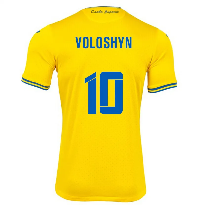 Danxen Dzieci Ukraina Nazar Voloshyn #10 Żółty Domowa Koszulka 24-26 Koszulki Klubowe