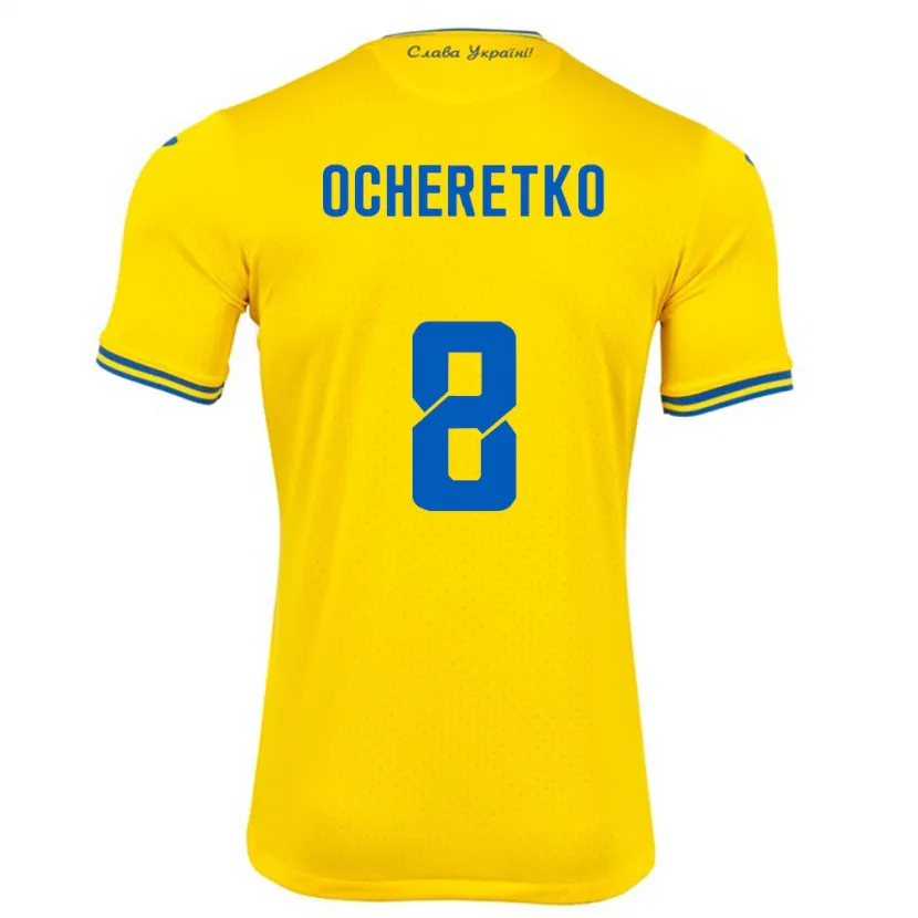 Danxen Dzieci Ukraina Oleg Ocheretko #8 Żółty Domowa Koszulka 24-26 Koszulki Klubowe