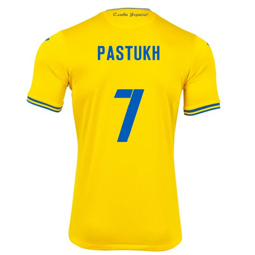 Danxen Dzieci Ukraina Yevgeniy Pastukh #7 Żółty Domowa Koszulka 24-26 Koszulki Klubowe