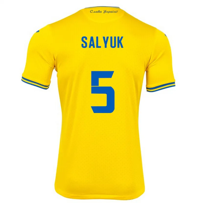 Danxen Dzieci Ukraina Volodymyr Salyuk #5 Żółty Domowa Koszulka 24-26 Koszulki Klubowe