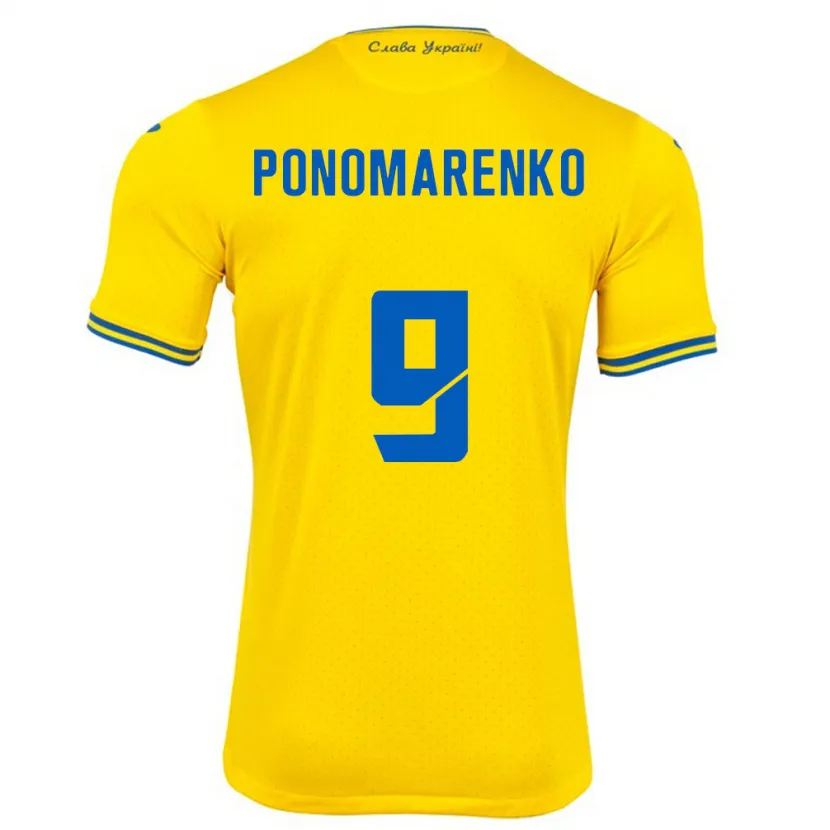 Danxen Dzieci Ukraina Matviy Ponomarenko #9 Żółty Domowa Koszulka 24-26 Koszulki Klubowe