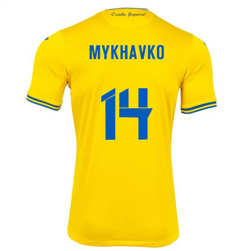 Danxen Dzieci Ukraina Taras Mykhavko #14 Żółty Domowa Koszulka 24-26 Koszulki Klubowe