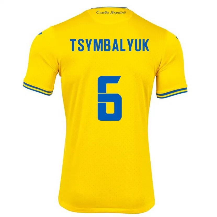 Danxen Dzieci Ukraina Maksym Tsymbalyuk #6 Żółty Domowa Koszulka 24-26 Koszulki Klubowe