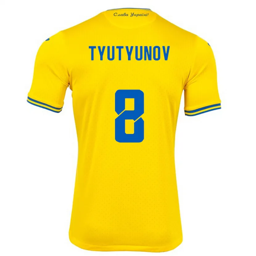 Danxen Dzieci Ukraina Vladyslav Tyutyunov #8 Żółty Domowa Koszulka 24-26 Koszulki Klubowe