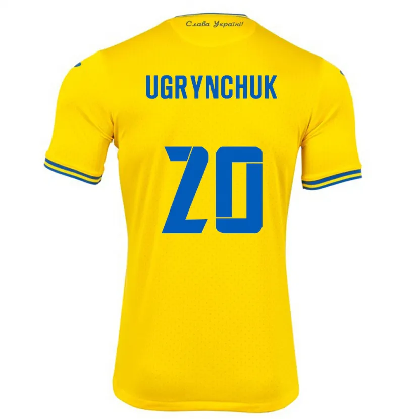 Danxen Dzieci Ukraina Artem Ugrynchuk #20 Żółty Domowa Koszulka 24-26 Koszulki Klubowe