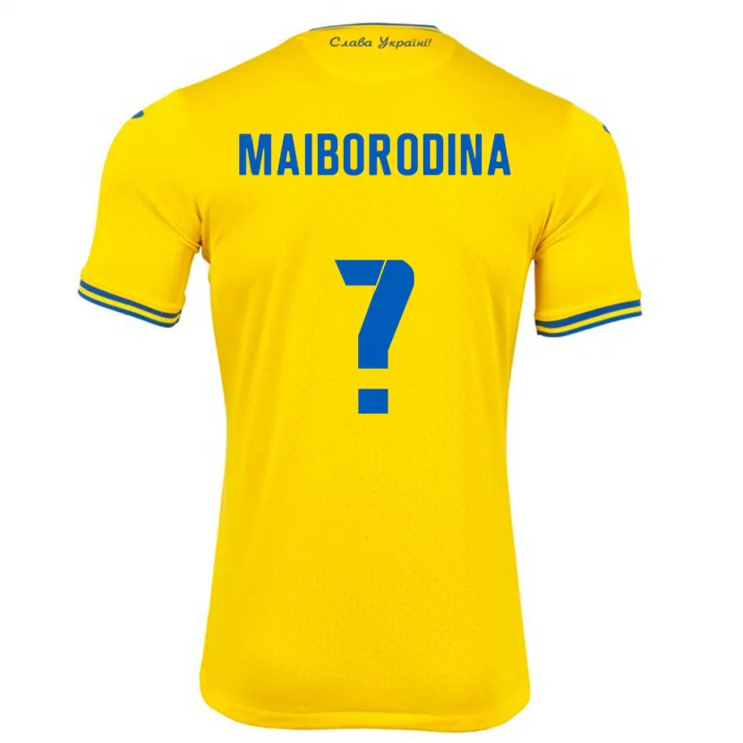 Danxen Dzieci Ukraina Iryna Maiborodina #0 Żółty Domowa Koszulka 24-26 Koszulki Klubowe
