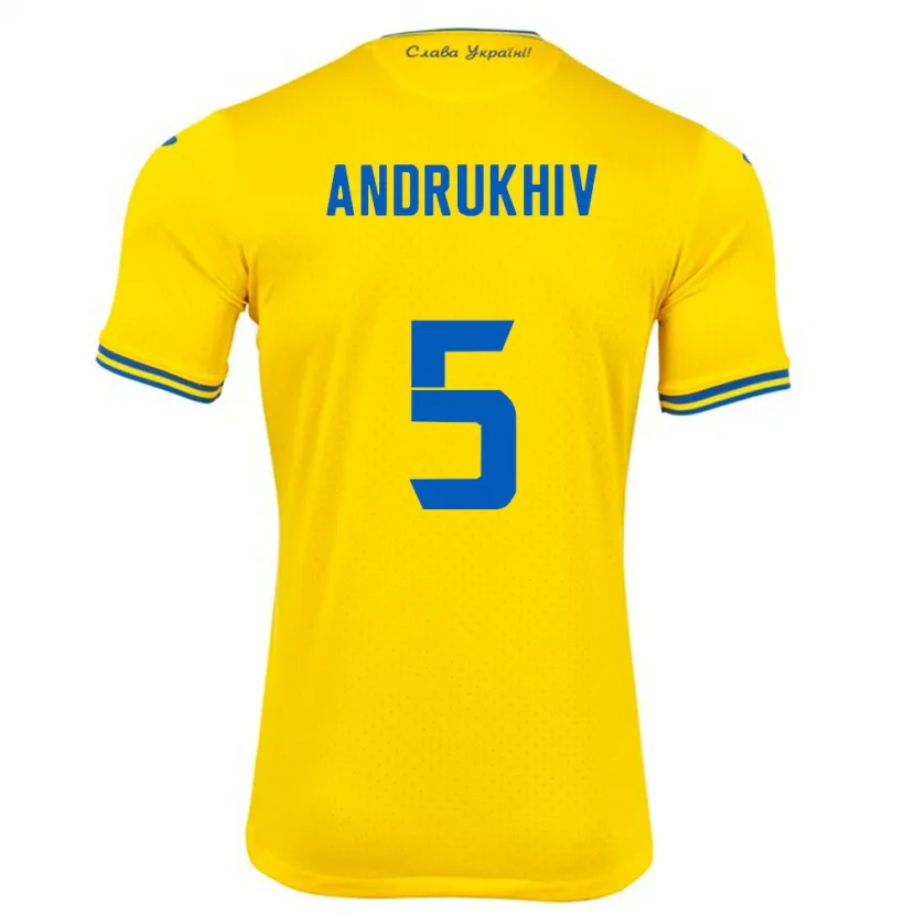Danxen Dzieci Ukraina Veronika Andrukhiv #5 Żółty Domowa Koszulka 24-26 Koszulki Klubowe