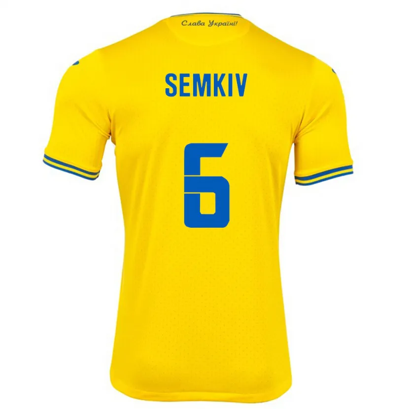 Danxen Dzieci Ukraina Dayana Semkiv #6 Żółty Domowa Koszulka 24-26 Koszulki Klubowe
